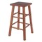 Contemporary Home Living Wooden Square Seat Counter Stool - 24" - Teak Finish